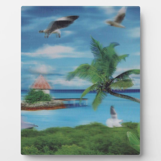 Plaque Photo Art de la scène de plage tropicale (Devant)