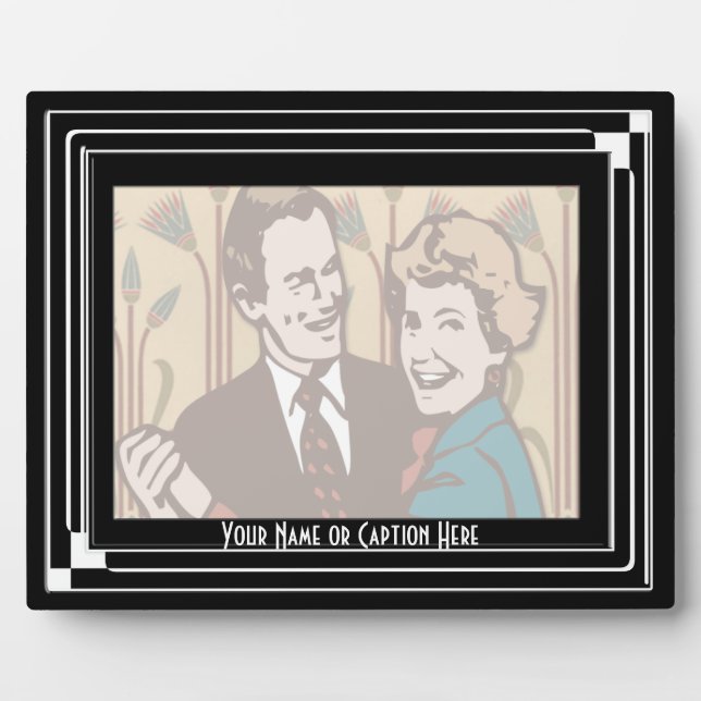 Plaque Photo Art déco classique (horizontal - personnalisé) (Devant)