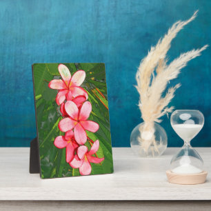 Plaque Photo Art Frangipanier Tropical Rose
