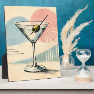 Plaque Photo Art minimaliste pastel martini moderne du milieu d