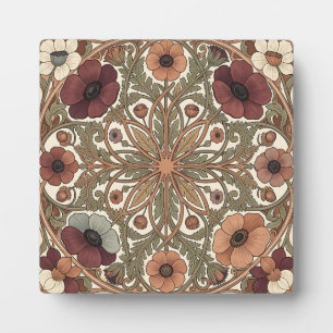 Plaque Photo Art Nouveau Anémone Floral Circulaire