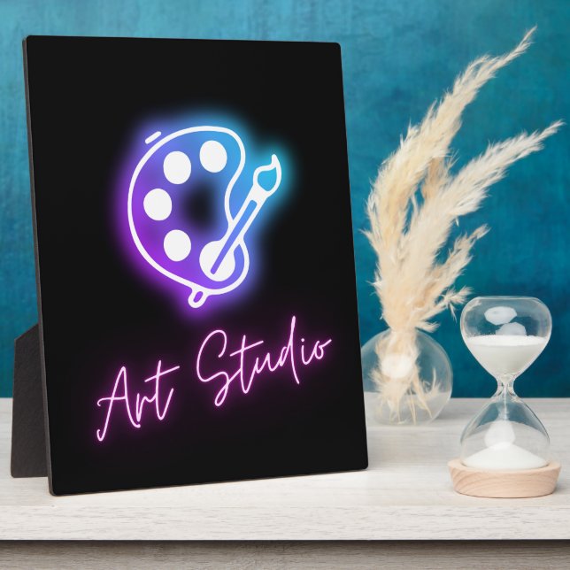 Plaque Photo Art Studio Neon Line Art (Côté)