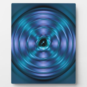 Plaque Photo atome de rotation bleu