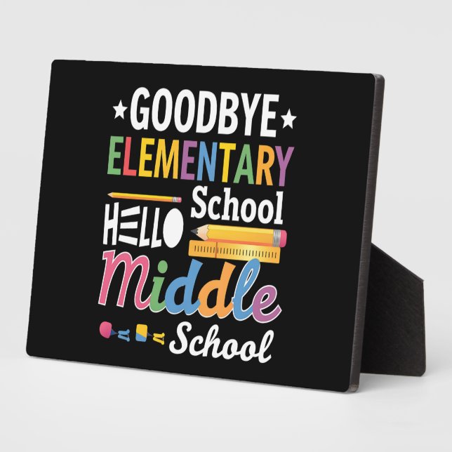Plaque Photo Au revoir école primaire Bonjour collège (Côté)