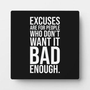 Plaque Photo Aucun Excuses - Gym, Hustle, Succès, Pl Motivation