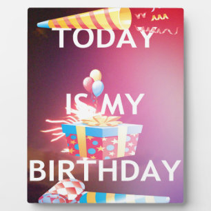 PLAQUE PHOTO AUJOURD'HUI EST MON ANNIVERSAIRE
