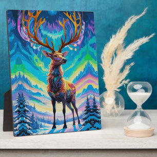 Plaque Photo Aurora Stag : La magie dans la nuit