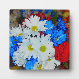 Plaque Photo avec Mélange de Fleurs de Pâquerette