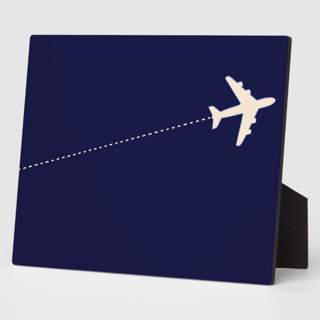 Plaque Photo avion de voyage avec ligne pointillée (Côté)