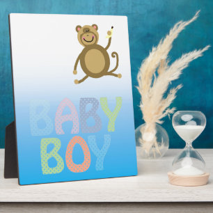 Plaque Photo Baby Boy Pale Bluie Deux Tons