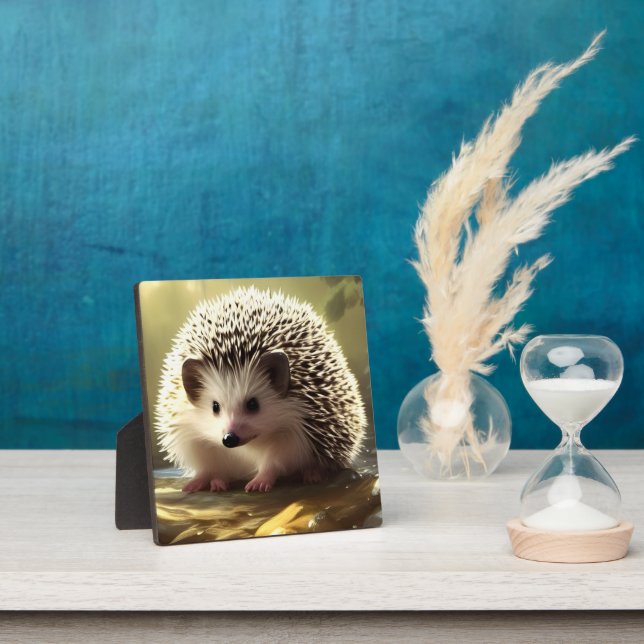 Plaque Photo Baby Hedgehog Wildlife Portrait Tabletop (Insitu)