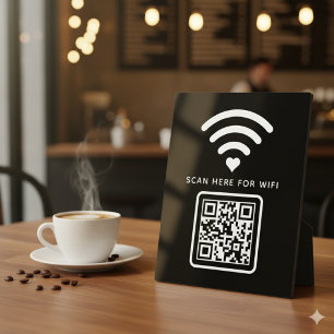 Plaque Photo Balayage de code QR Wifi pour connecter auto-adhés