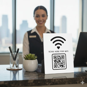 Plaque Photo Balayage de code QR Wifi pour connecter auto-adhés