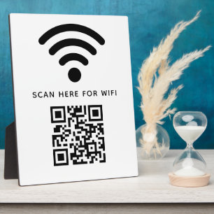 Plaque Photo Balayage de code QR Wifi pour connecter auto-adhés