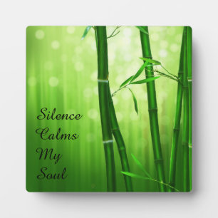 Plaque Photo Bambou Vert - Le Silence Apaise Mon Âme