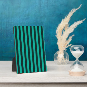 Plaque Photo Bandes verticales turquoise Peacock
