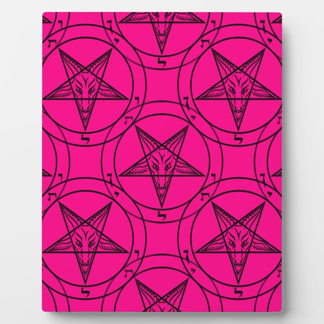 Plaque Photo baphomet rose (Devant)