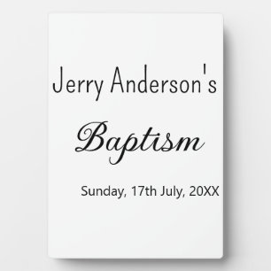 Plaque Photo Baptême catholique enfants moderne simple QR minim