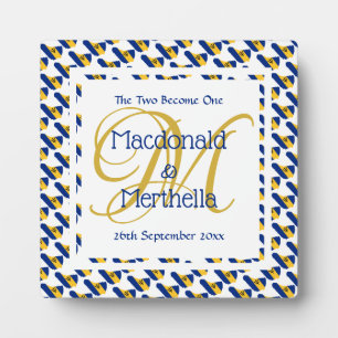 Plaque Photo BARBADOS Mariage Keepsaké cadeau Monogramme person