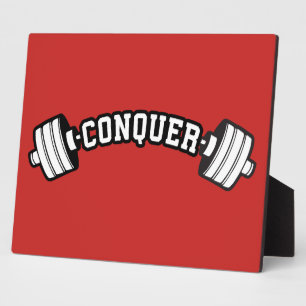 Plaque Photo Barbell, CONQUER - Gymnase d'haltérophilie