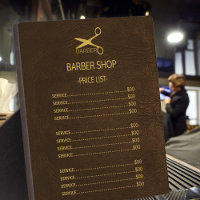 Barber shop brun look service menu