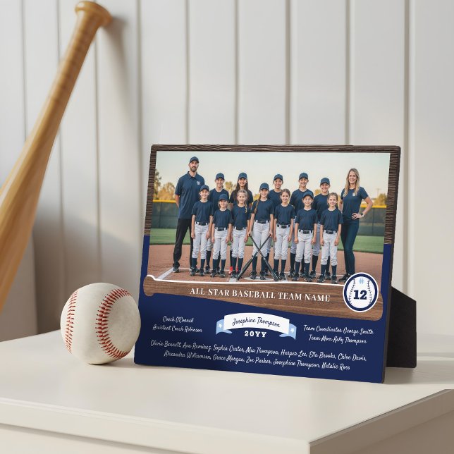 Plaque Photo Baseball Team Photo Roster Player Number & Name (Baseball Team Photo Roster Player Number & Name Plaque)