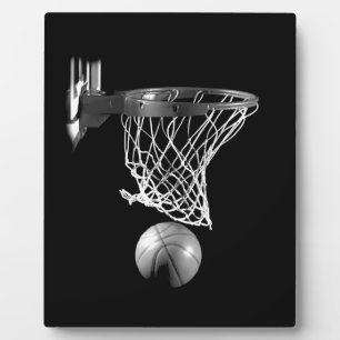 Plaque Photo Basket-ball noir et blanc