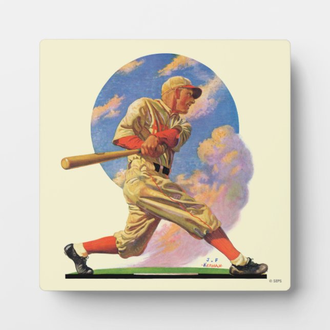 Plaque Photo Batteur de baseball (Devant)