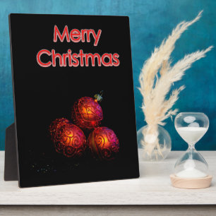 Plaque Photo Baubles rouges festifs