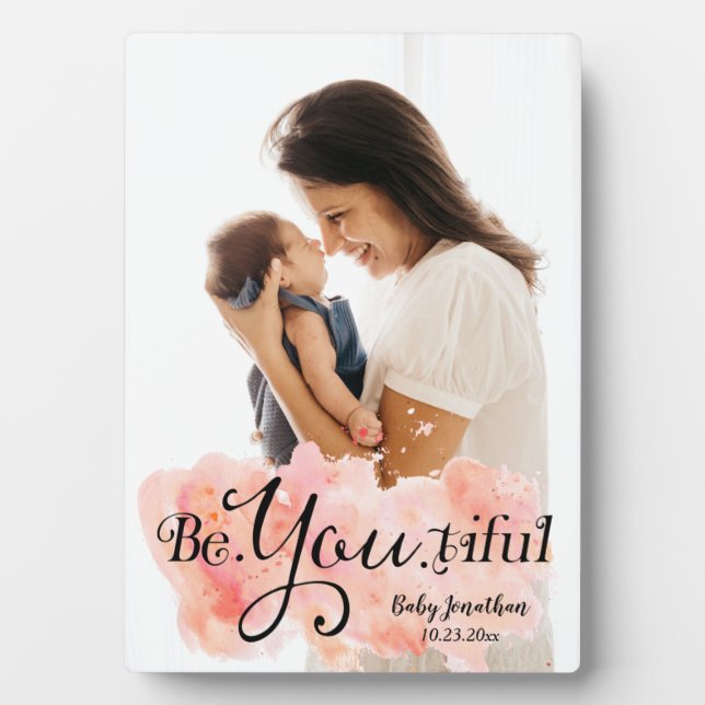 Plaque Photo Be.You.tiful Baby Name & DOB (Devant)