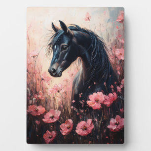 Plaque Photo Beau Cheval Blush Fleur sauvage rose