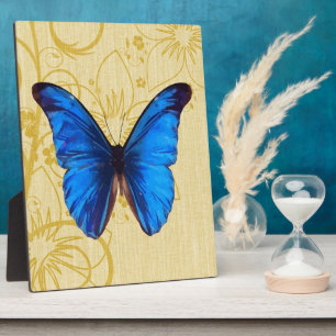 Plaque Photo Beau papillon bleu art Vintage