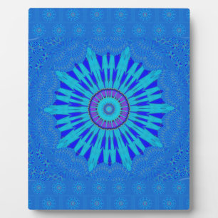 Plaque Photo Beau Royal Blue Mandala Art Imprimer