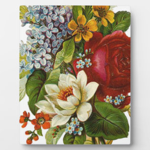 Plaque Photo Beautiful Romantic Summer Bouquet with Red Rose