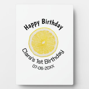 Plaque Photo Bébé enfants 1er anniversaire citron tranche ajout