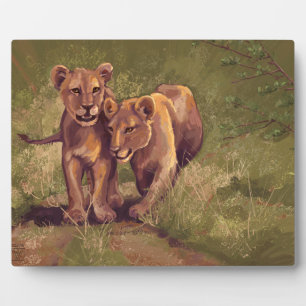 Plaque Photo Bébés Lions