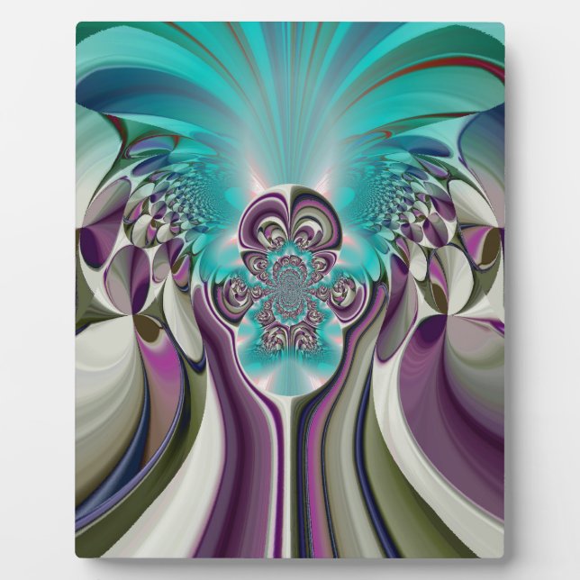 Plaque Photo Belle impression Angélique Purple et Cyan Abstrait (Devant)