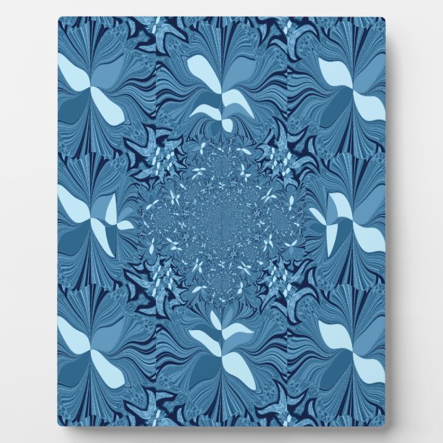 Plaque Photo Belle Iridescente Extraordinaire Bleu Kaleidoscope (Devant)
