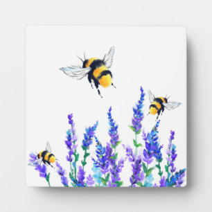 Plaque Photo Belles fleurs de printemps et les abeilles volent 