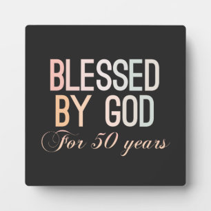 Plaque Photo Béni par Dieu pendant 50 ans, design de 50ème anni