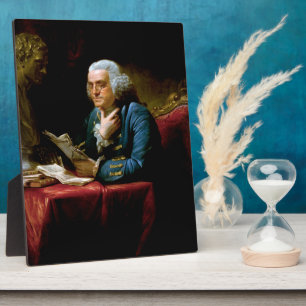 Plaque Photo Benjamin Franklin, Fondateur Inventeur Scientifiqu