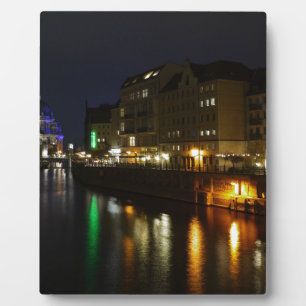 Plaque Photo Berlin Allemagne Nuit Spree Deutschland Nacht