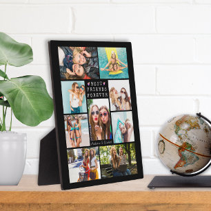 Plaque Photo BEST AMIS Moderne pour toujours Collage photo noir