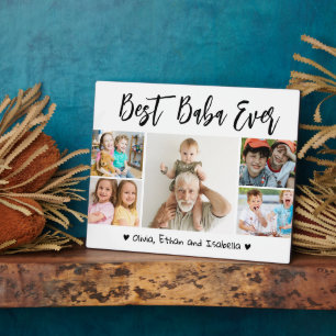 Plaque Photo Best Baba Ever Grandchildren 5 Photo Collage