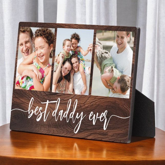 Plaque Photo Best Daddy Ever - Fête des pères Wood Photo Collag (Créateur téléchargé)