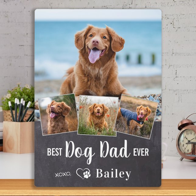 Plaque Photo Best DOG DAD Jamais Personnalisé 4 Animaux de comp (Créateur téléchargé)