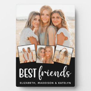 Plaque Photo Best Friends Modern Customisé 4 Photo Collage