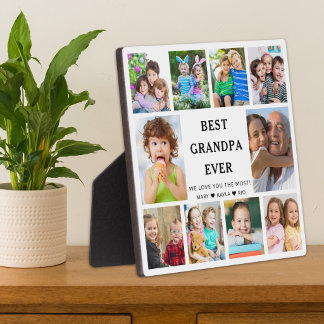 Plaque Photo Best Grandpa Ever Grandkids 10 photo Collage   