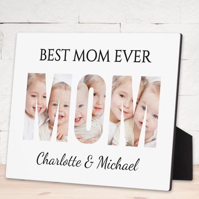 Plaque Photo Best Mom Ever 3 Photos Cutout Letters (Créateur téléchargé)