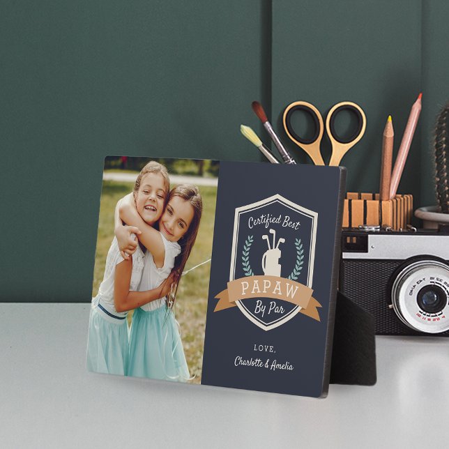 Plaque Photo Best Papaw By Par | Golf Grand-père Photo (Créateur téléchargé)